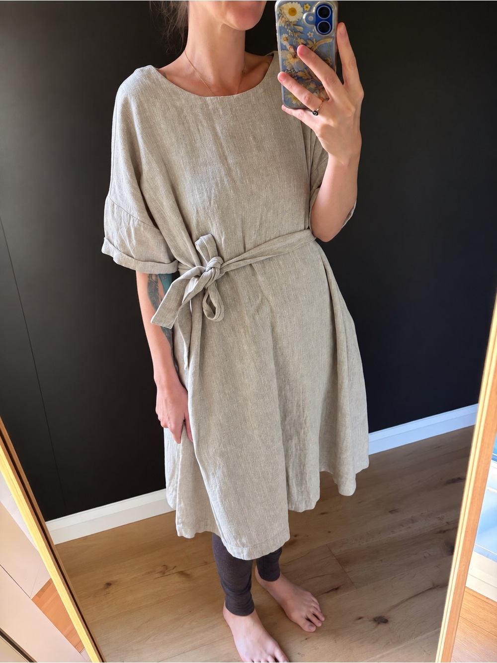 Not Perfect Linen - Rennes Dress - Natural Oversized Midi Dress - One Size
